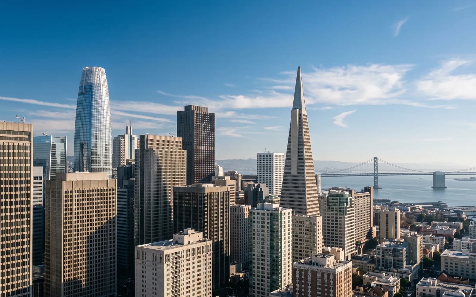 The San Francisco skyline in clear daytime light