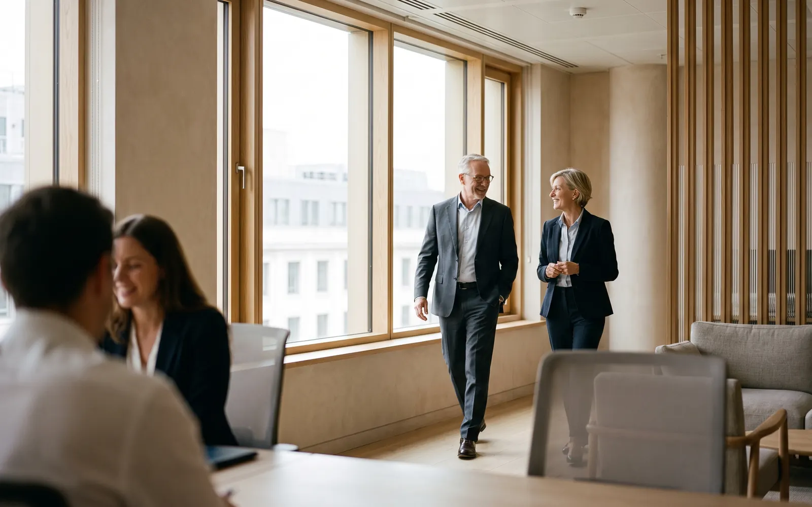 A senior executive looking out over the San Francisco skyline